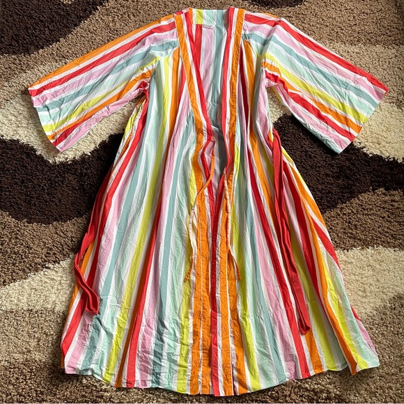 Atlantic Pacific Lake Bell Robe Sz XXL In Rainbow Stripe - Picture 5 of 10